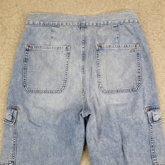 American Eagle Size 6 Joggers High Rise Carpenter Drawstring Light Ankle Jeans - Picture 6 of 11